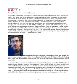 Janvier 2017 /260 Deux siècles au service des sciences humaines