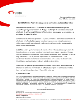 Consulter le communiqu&eacute; de presse