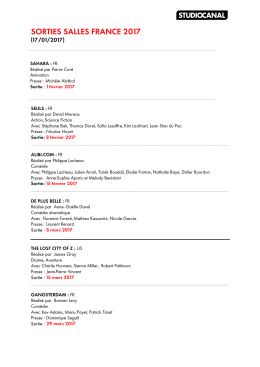 Line Up Studiocanal 2017-01-17