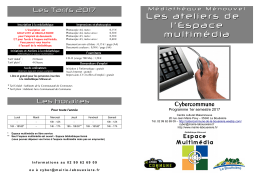 Programmes des atelier multimédias de janvier à juin 2017
