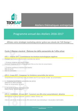 Programme des ateliers TECHSAP Ouest