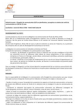 T&eacute;l&eacute;charger la fiche du poste - Ecole des Mines d`Albi