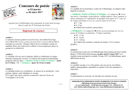 Concours de poésie - Bibliothèques du Pays de Nuits-Saint