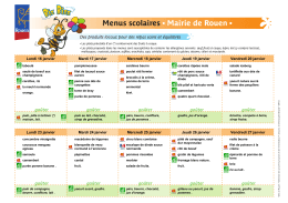 Menu de la restauration scolaire