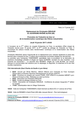 Note aux r&eacute;dactions Note aux r&eacute;dactions D&eacute;placement de