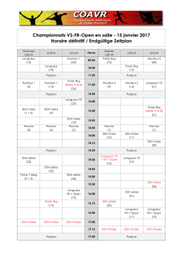 Championnats VS-FR-Open en salle