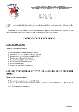 contenus des epreuves module incendie