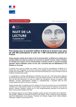 Pari réussi pour la première édition la Nuit de la lecture avec plus de