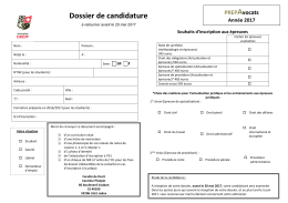Bulletin d`inscription - Faculté Libre de Droit