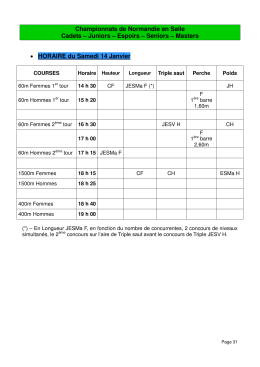 Championnats de Normandie en Salle Cadets – Juniors – Espoirs
