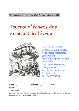 Tournoi des vacances de février