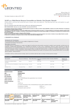 10.20% pa Multi Barrier Reverse Convertible sur Daimler