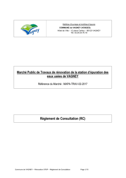 Règlement de Consultation (RC) - Marchés publics