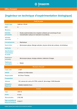 Ingénieur en technique d`expérimentation biologique