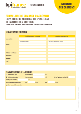 Garantie des cautions/Risque Exportateur