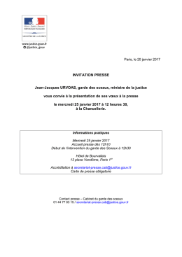 INVITATION PRESSE Jean-Jacques URVOAS, garde des sceaux