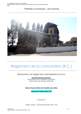 Règlement de la consultation