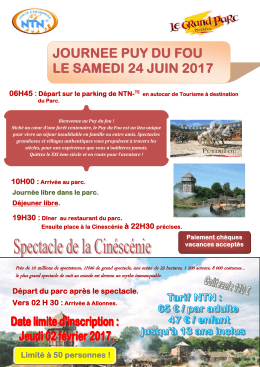 journee puy du fou le samedi 24 juin 2017