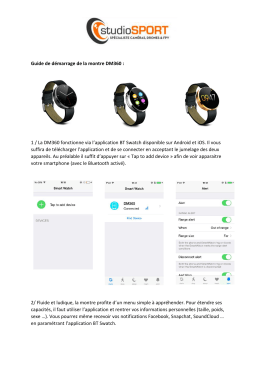 Guide de démarrage de la montre DM360 : 1 / La