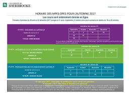 HORAIRE DES MPES-DPES POUR L`AUTOMNE 2017