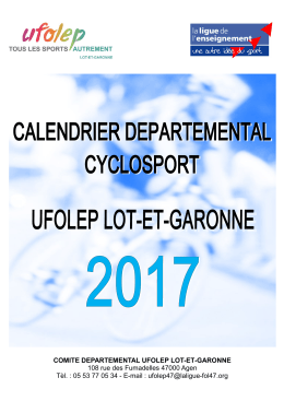 05 53 77 05 34 - E-mail : ufolep47@laligue