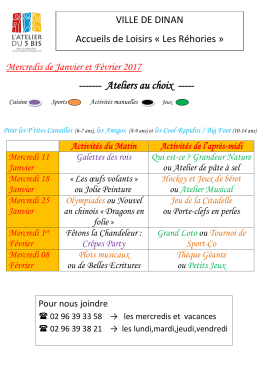 Ateliers au choix