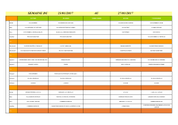 SEMAINE DU 23/01/2017 AU 27/01/2017