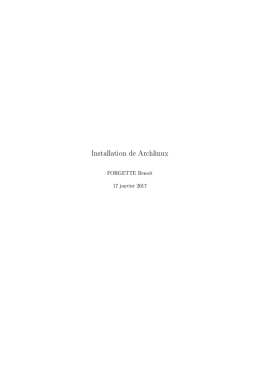 tuto pour installation d`archlinux
