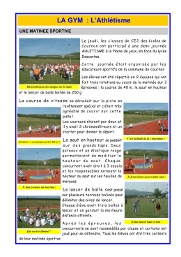 L`Athl&eacute;tisme - &Eacute;cole &eacute;l&eacute;mentaire Le STADE
