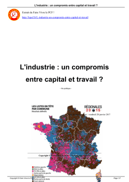 L`industrie : un compromis entre capital et travail