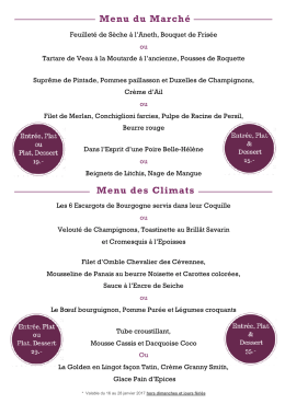 Menu du Marché - Le Richebourg