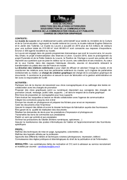 Charg&eacute; de cr&eacute;ation graphique &agrave; la direction des relations