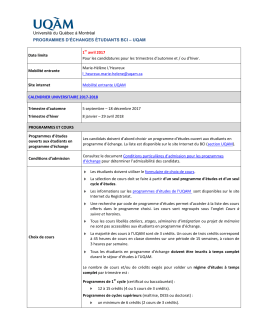 Fiche d`informations - `international à l`UQAM