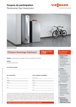 Coupon de participation Partenariat Gaz Viessmann Ch&egrave;que