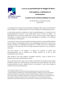 La Loi sur la psychothérapie de Maggie De Block