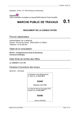 R&egrave;glement de consultation - marches-publics