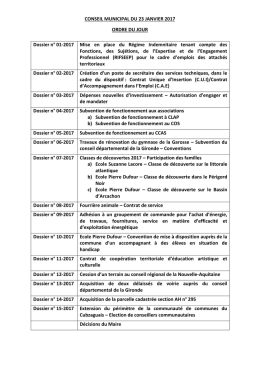 Ordre du jour - Mairie de Saint André de Cubzac