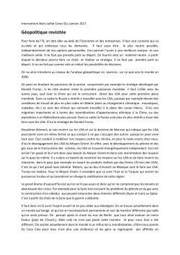G&eacute;opolitique revisit&eacute;e