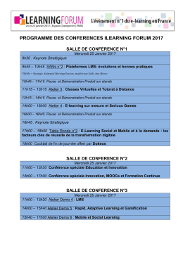 Programme du Mercredi 25 janvier