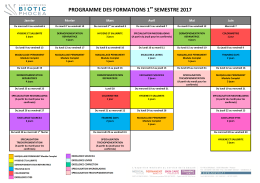 PROGRAMME DES FORMATIONS 1 SEMESTRE 2017