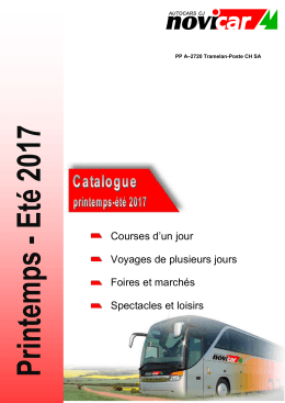 Courses d`un jour Voyages de plusieurs jours Foires et march&eacute;s