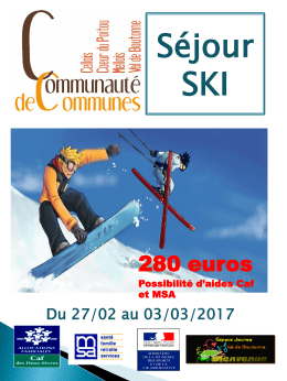Flyer SKI 2017 - Communaut&eacute; de communes Val de Boutonne