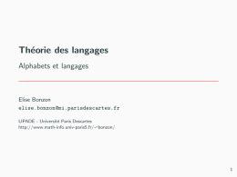 Alphabets et langages - L`Universit&eacute; Paris Descartes