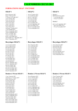 CALENDRIER CECYS 2017