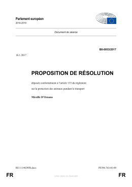FR FR PROPOSITION DE RÉSOLUTION