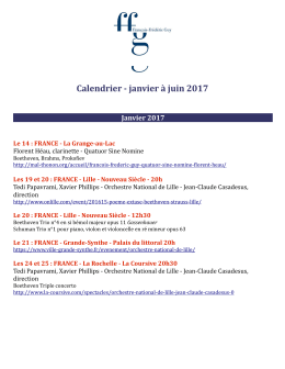 Calendrier - janvier à juin 2017