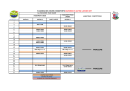 Planning de cours JANVIER 2017