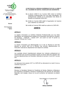 arr&ecirc;te - Acad&eacute;mie de Nantes