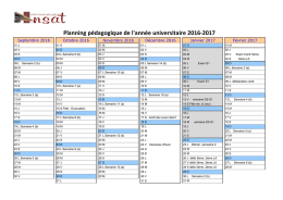 Planning p&eacute;dagogique de l`ann&eacute;e universitaire 2016-2017