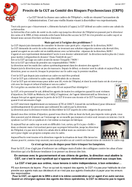 Proc&egrave;s de la CGT au crps - La cgt des Hospitaliers de Roubaix
